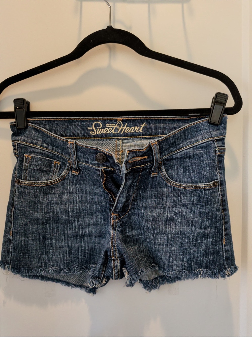 Old Navy Blue Denim Frayed Hem Jean Shorts